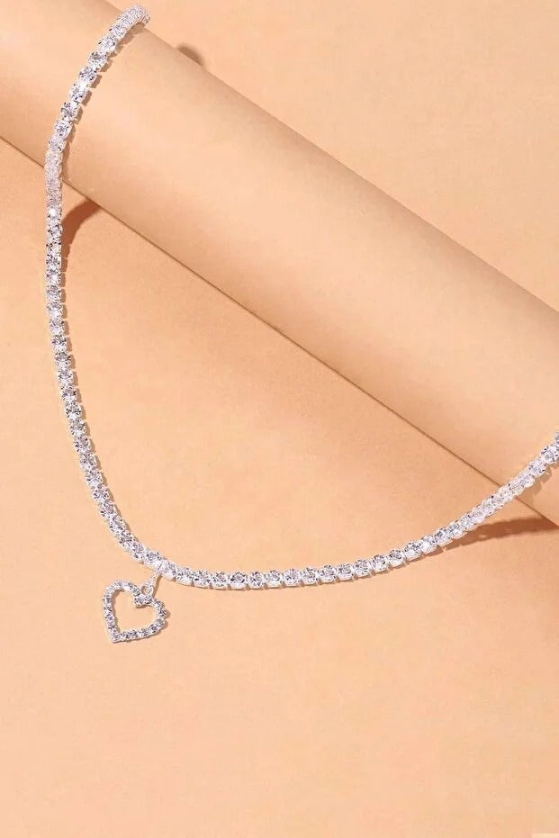 Zirkon Taşlı Kalp Kolye – Su Yolu Tasarım