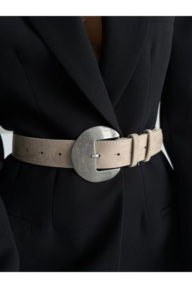 Süet Oval Tokalı Kadın Kemer – Şık Bel Vurgusu