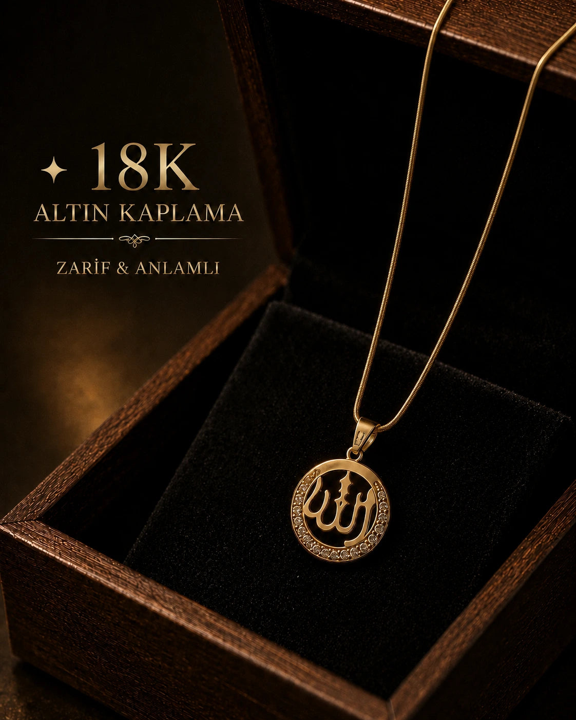 FEMBELT SIGNATURE | Bombeli Allah Lafzı Zirkon Kolye