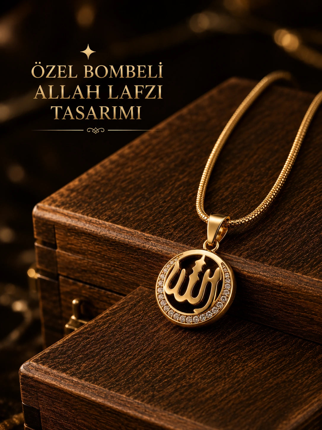FEMBELT SIGNATURE | Bombeli Allah Lafzı Zirkon Kolye
