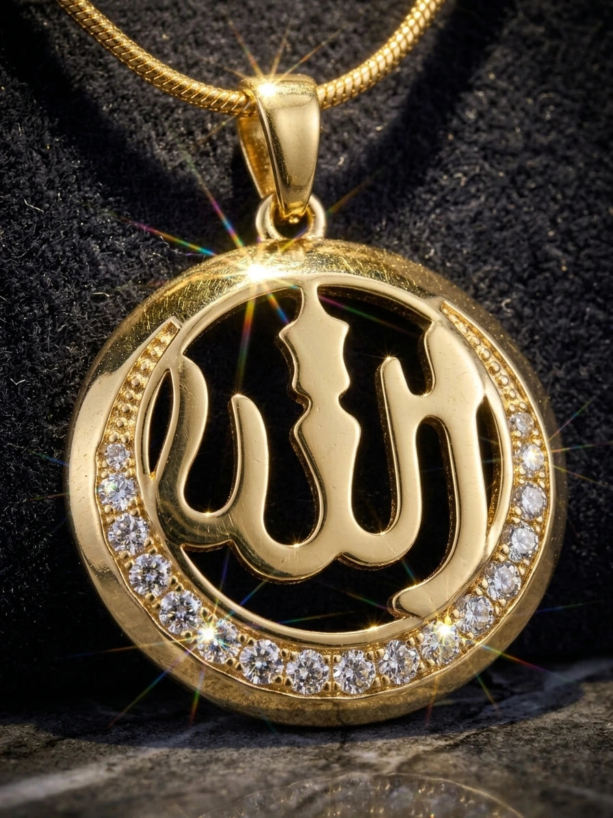 Fembelt 18K altın kaplama Allah lafzı kolye