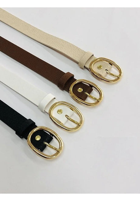 Yuvarlak Tokalı Klasik Kadın Kemer – Zamansız Stil 4lü