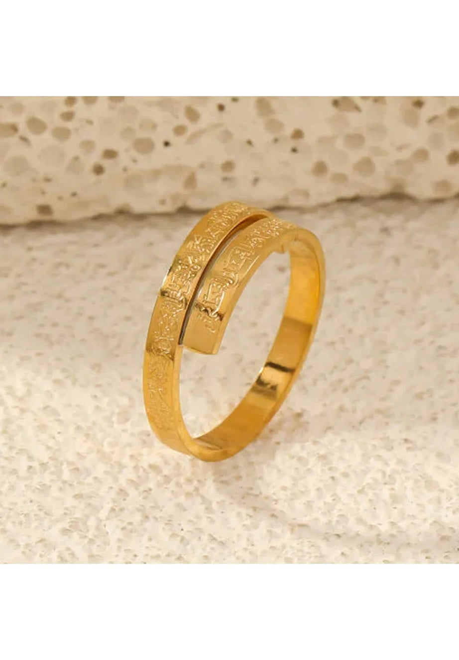 Ayetel Kürsi Baskılı Çelik Yüzük