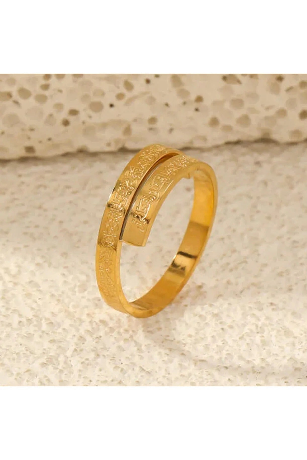 Ayetel Kürsi Baskılı Çelik Yüzük