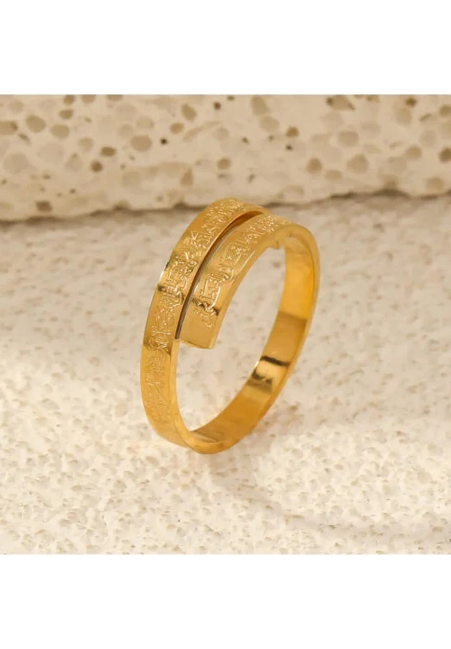 Ayetel Kürsi Baskılı Çelik Yüzük