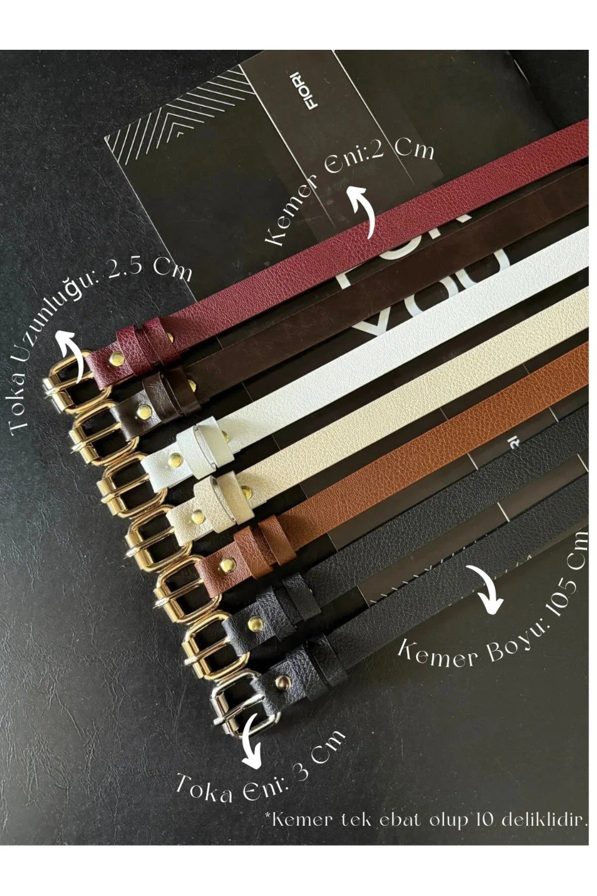 Kare Tokalı İnce Kadın Kemer – Zarif Bel Vurgusu 7li - Fembelt