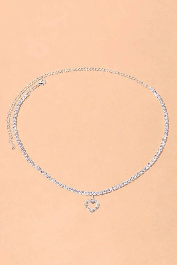 Zirkon Taşlı Kalp Kolye – Su Yolu Tasarım