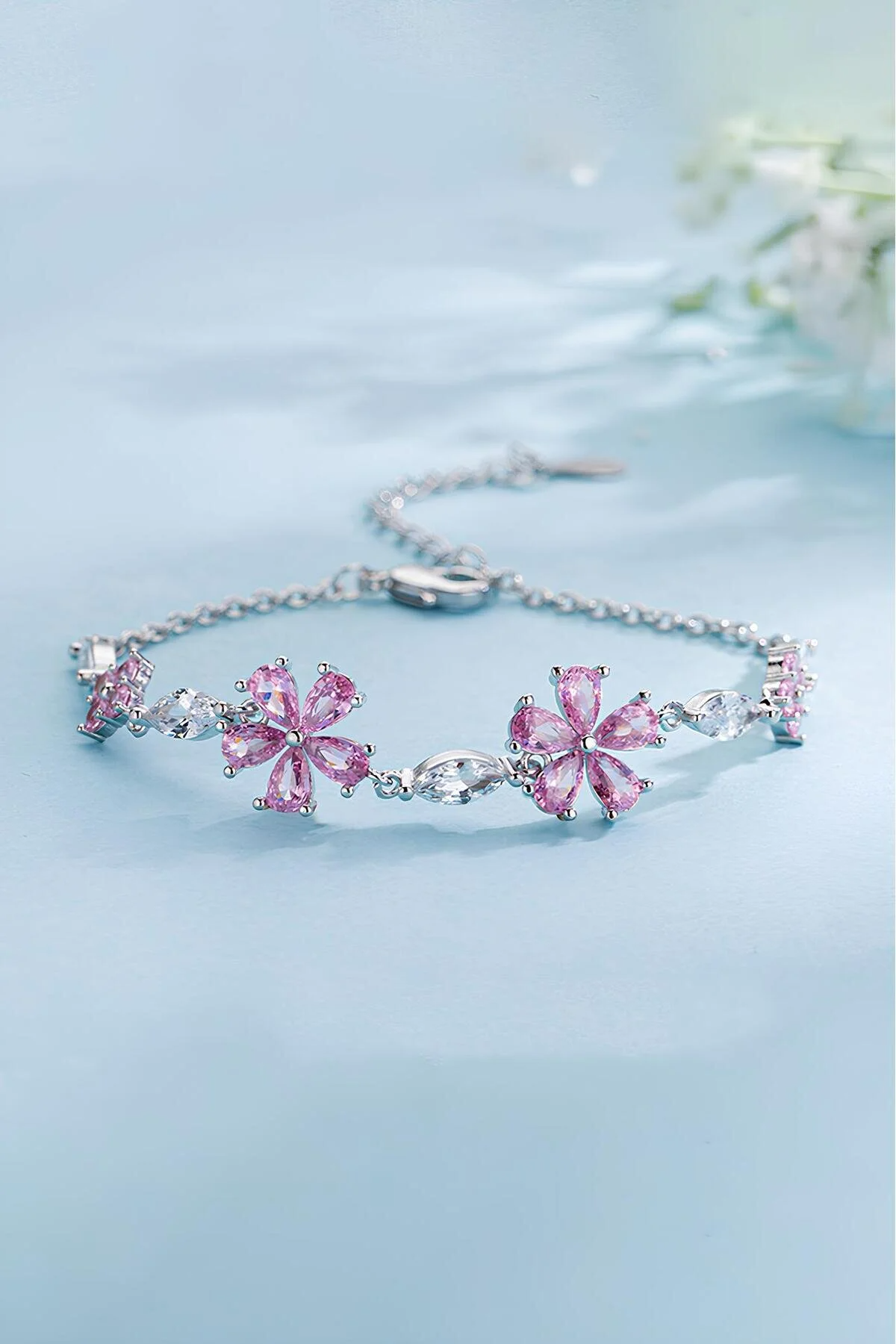 Cam Kristal Kiraz Çiçeği Bileklik Ayarlanabilir Kadın Bileklik - Fembelt