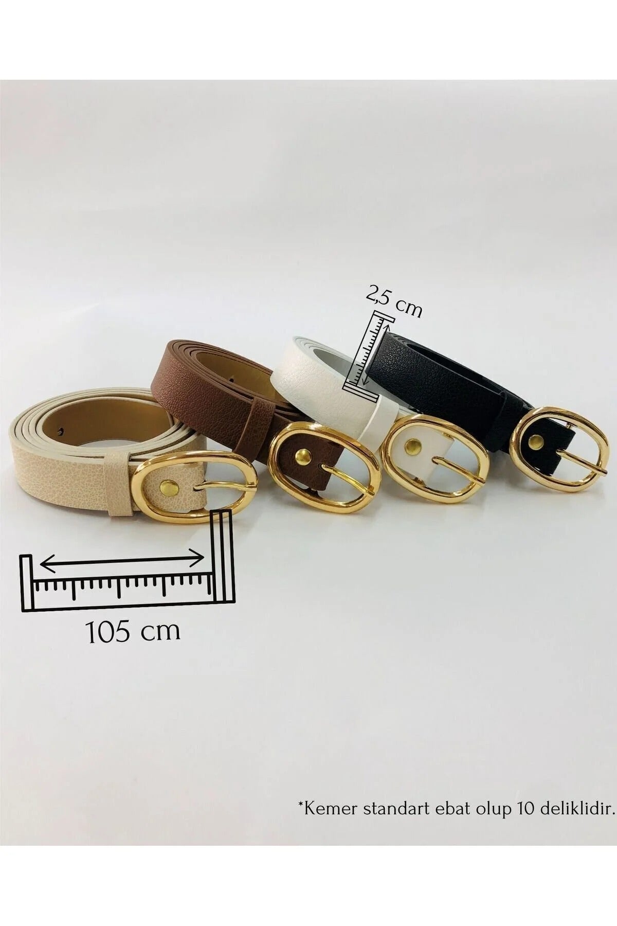 Yuvarlak Tokalı Klasik Kadın Kemer – Zamansız Stil 4lü - Fembelt
