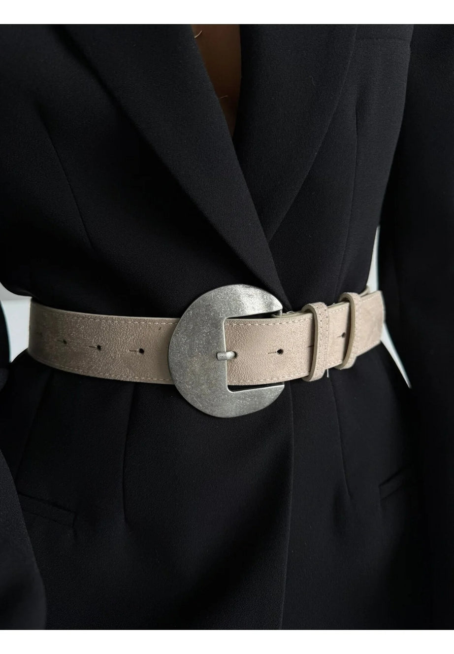 Süet Oval Tokalı Kadın Kemer – Şık Bel Vurgusu