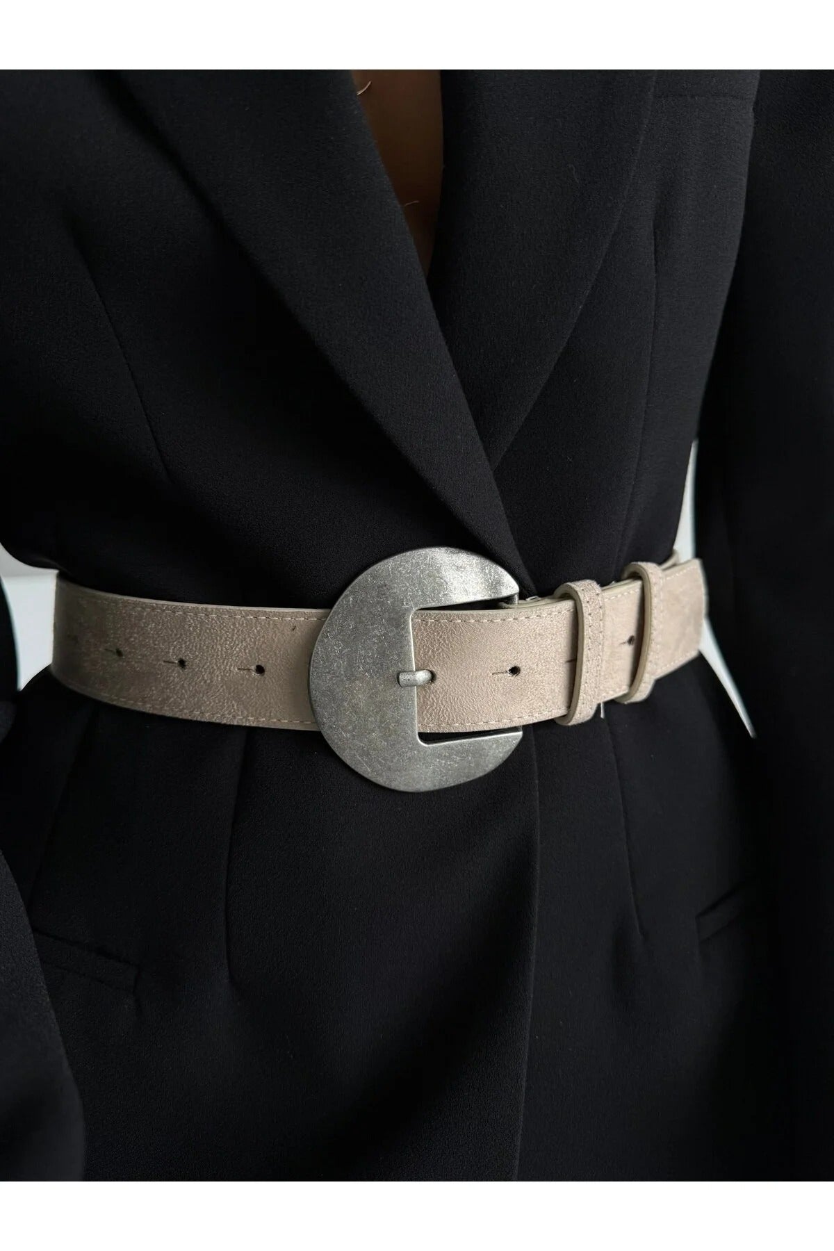 Süet Oval Tokalı Kadın Kemer – Şık Bel Vurgusu