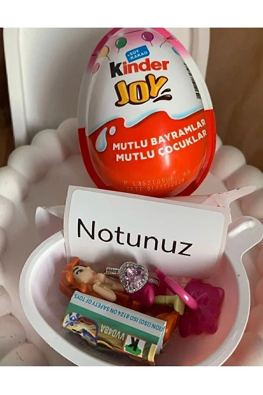 Sürpriz Yumurta Konseptli Kalpli Yüzük – Aşk Dolu Hediye - Fembelt