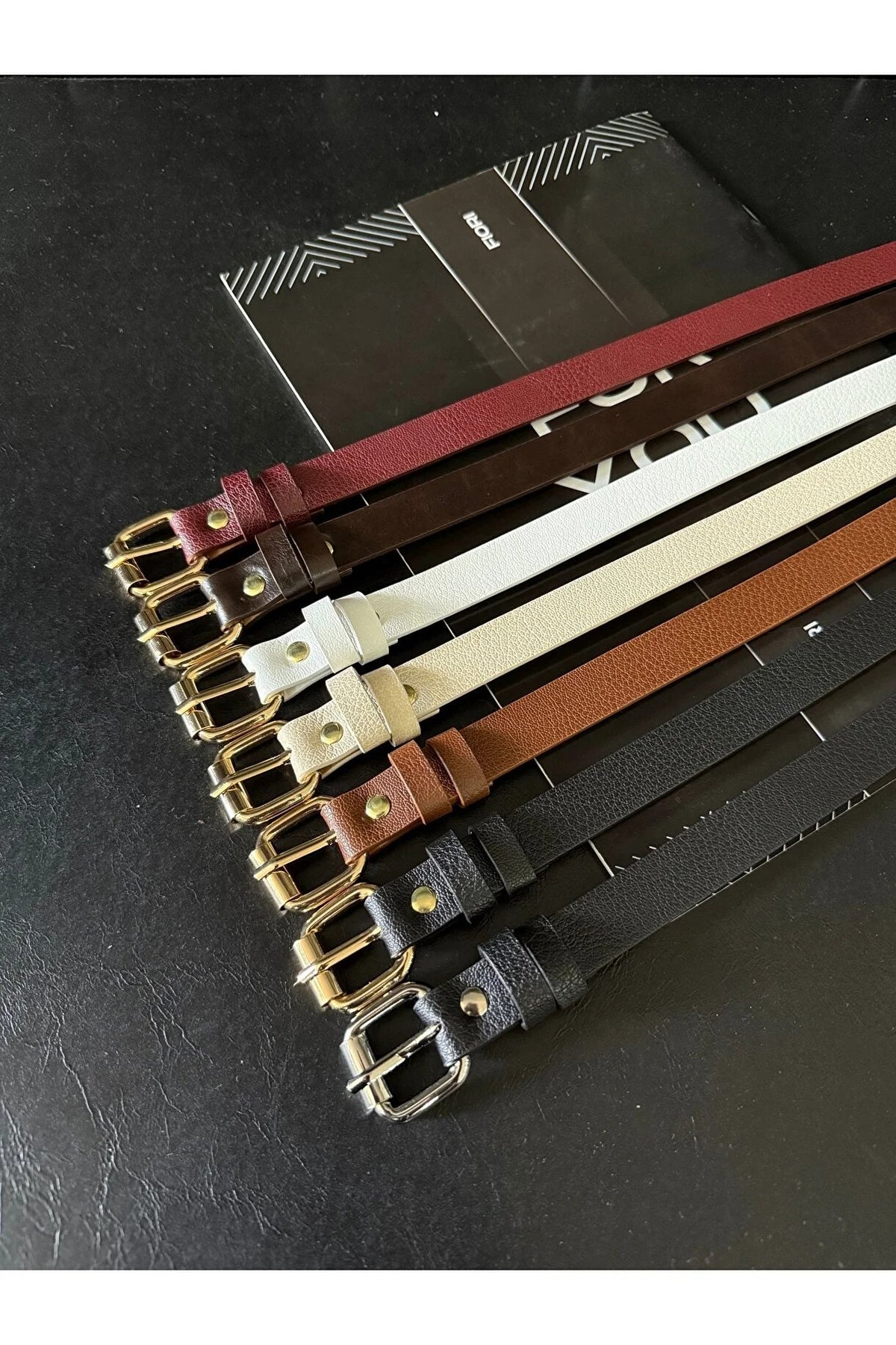 Kare Tokalı İnce Kadın Kemer – Zarif Bel Vurgusu 7li